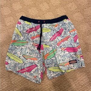 Colorful Surfboard Print Swim Shorts